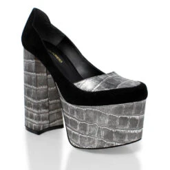 ROSE 150 - Plata Regina Romero Zapato Plataforma Tacon Alto Para Dama En Piel -Reginaromero Regina Romero zapato Plataforma Rose