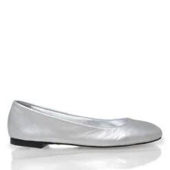 IZAR - Plata Regina Romero Zapato Flat Balerina De Piso Para Dama En Piel