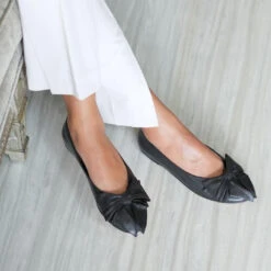 LULU - Negro Regina Romero Zapato Flat Balerina De Piso Para Dama En Piel -Reginaromero Regina Romero zapato flat Lulu negro piel 7