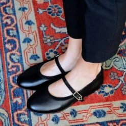 CLAIRE - Negro Regina Romero Zapato Flat Balerina De Piso Para Dama En Piel -Reginaromero Regina Romero zapato flat ballerina Claire negro piel ante 08