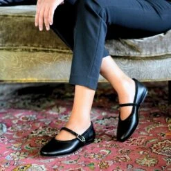 CLAIRE - Negro Regina Romero Zapato Flat Balerina De Piso Para Dama En Piel -Reginaromero Regina Romero zapato flat ballerina Claire negro piel ante 09