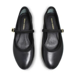CLAIRE - Negro Regina Romero Zapato Flat Balerina De Piso Para Dama En Piel -Reginaromero Regina Romero zapato flat ballerina Claire negro piel ante 2