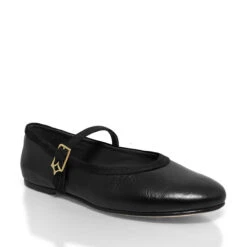 CLAIRE - Negro Regina Romero Zapato Flat Balerina De Piso Para Dama En Piel -Reginaromero Regina Romero zapato flat ballerina Claire negro piel ante 3