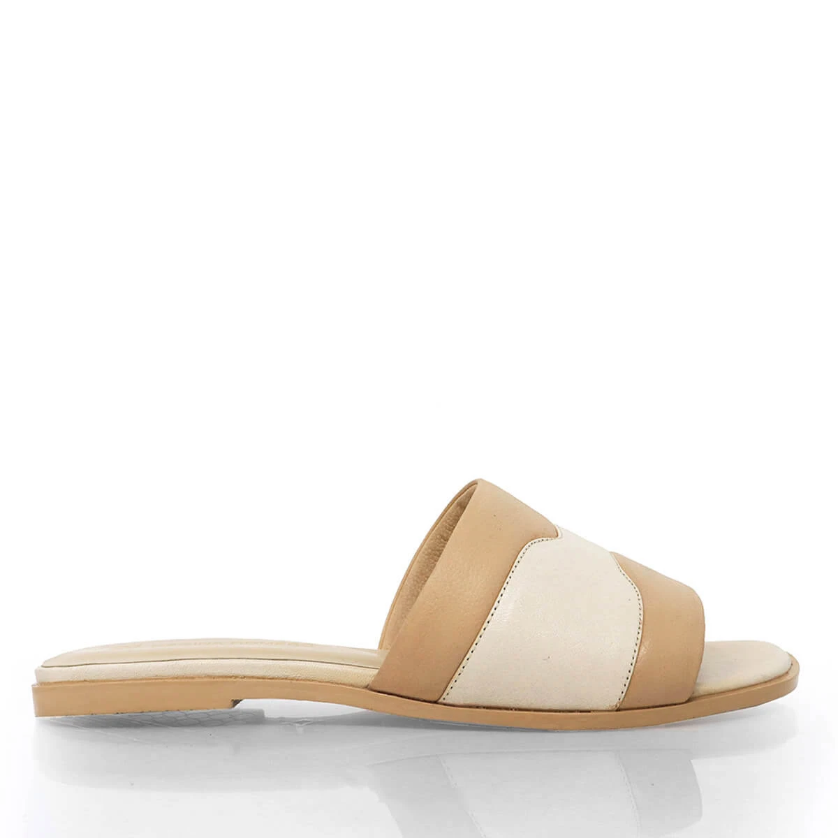 COCO - Vainilla Y Latte Regina Romero Zapato Sandalia De Piso Para Dama En Piel 3 COCO - Vainilla Y Latte Regina Romero Zapato Sandalia De Piso Para Dama En Piel