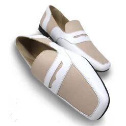 CLARK - Beige Regina Romero Zapato Mocasin De Piso Para Dama En Piel -Reginaromero Regina Romero zapato mocasin Clark blanco beige piel 7