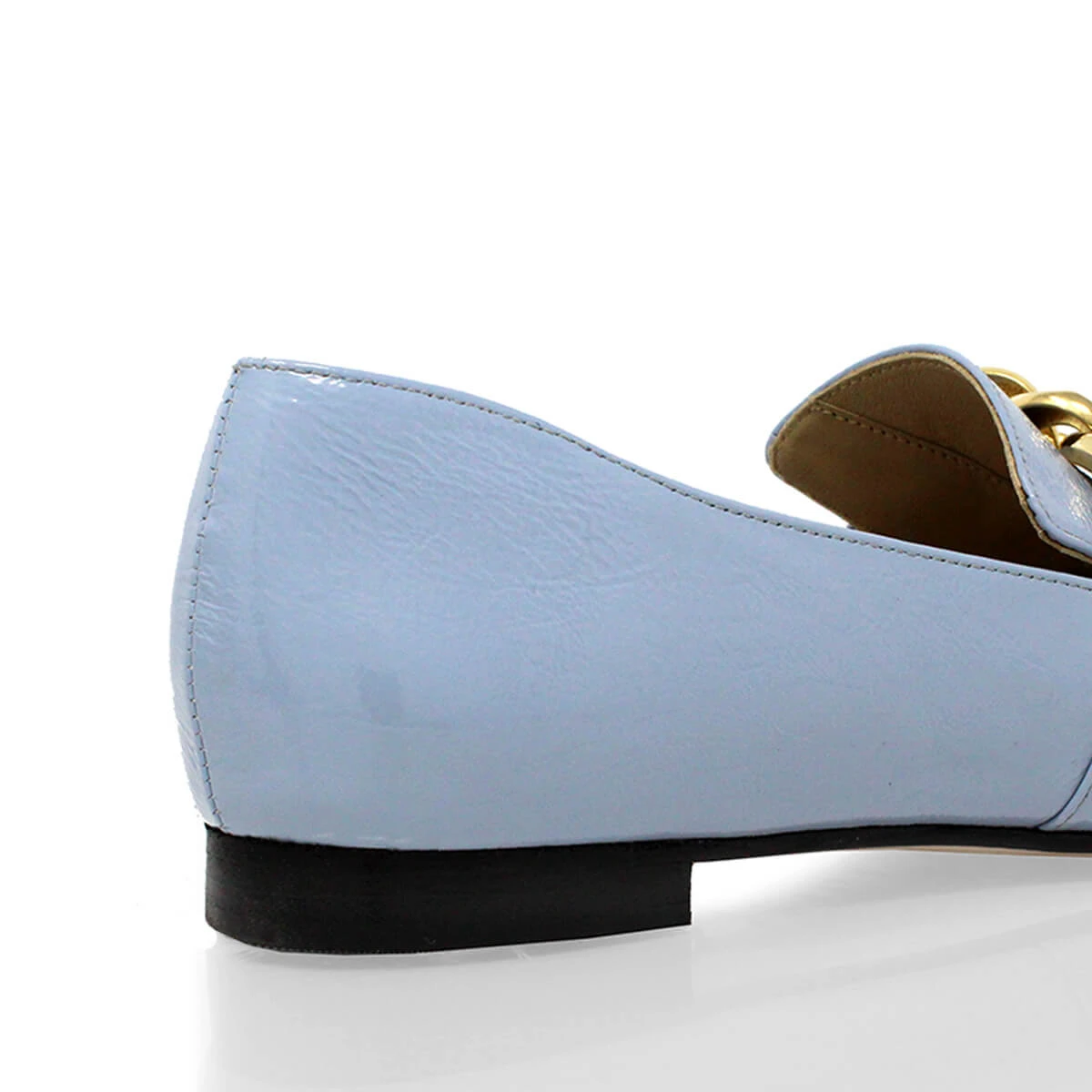 ALINE - Charol Azul Regina Romero Zapato Mocasin De Piso Para Dama En Piel - Imagen 7