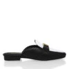 SAMMY - Negro Y Blanco Regina Romero Zapato Flat Mule De Piso Para Dama En Piel -Reginaromero Regina Romero zapato mocasin mule Sammy blanco negro piel 1