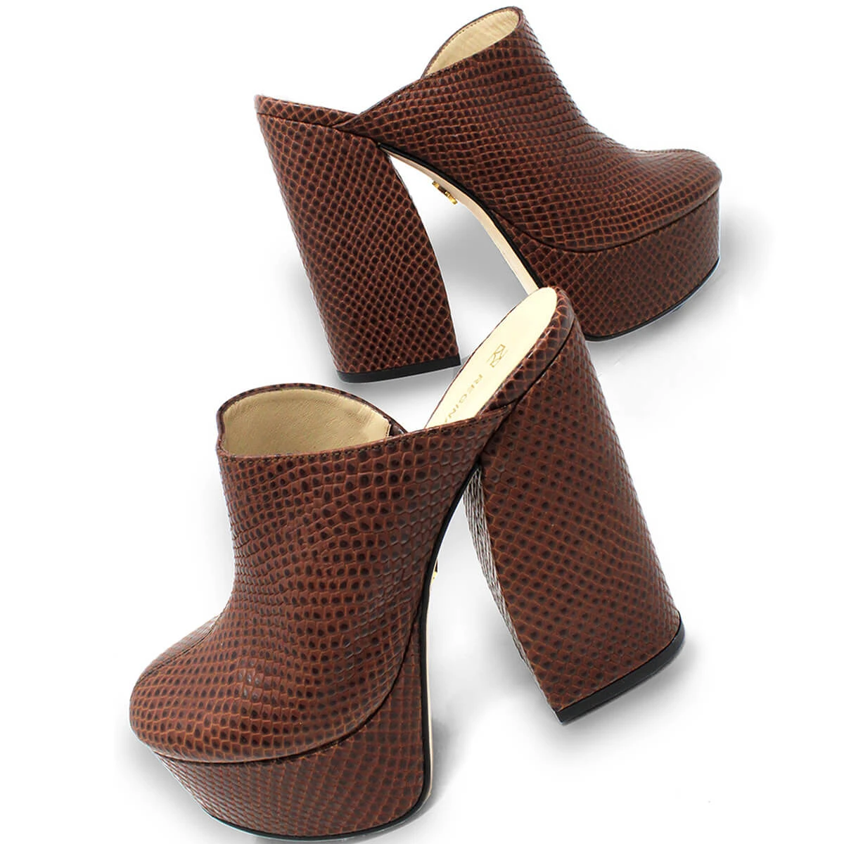 SUZETTE 135 - Tan Regina Romero Zapato Plataforma Tacon Alto Para Dama En Piel 9 SUZETTE 135 - Tan Regina Romero Zapato Plataforma Tacon Alto Para Dama En Piel - Imagen 7