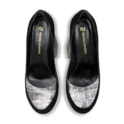 ROSE 150 - Plata Regina Romero Zapato Plataforma Tacon Alto Para Dama En Piel -Reginaromero Regina Romero zapato plataforma Rosa iman piel 2