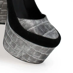 ROSE 150 - Plata Regina Romero Zapato Plataforma Tacon Alto Para Dama En Piel -Reginaromero Regina Romero zapato plataforma Rosa iman piel 6