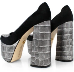 ROSE 150 - Plata Regina Romero Zapato Plataforma Tacon Alto Para Dama En Piel -Reginaromero Regina Romero zapato plataforma Rosa iman piel 7