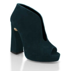 ZAIS 125 - Ante Azul Verde Regina Romero Zapato Sandalia Plataforma Tacon Alto Para Dama En Piel -Reginaromero Regina Romero zapato plataforma Zais ante petroleo piel 3