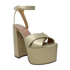 AURA 150 - Oro Regina Romero Zapato Sandalia Plataforma Tacon Alto Para Dama En Piel -Reginaromero Regina Romero zapato sandalia plataforma tacon alto Aura 150 oro piel 2