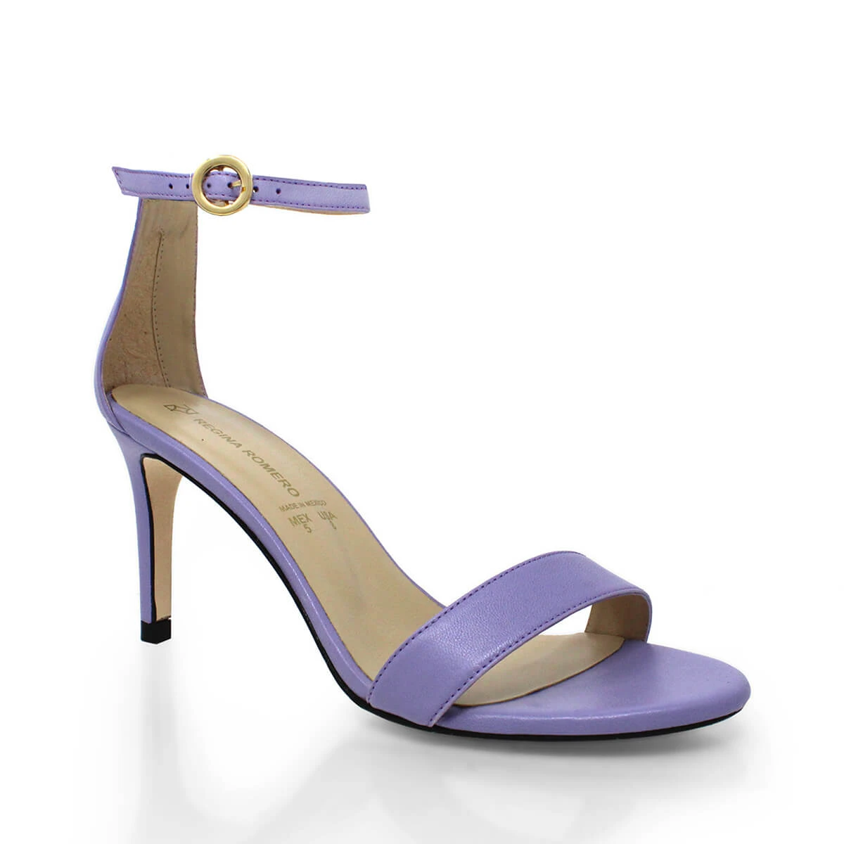 CLAUDINE 85 - Lila Regina Romero Zapato Sandalia Zapatilla Tacon Alto Para Dama En Piel - Imagen 6