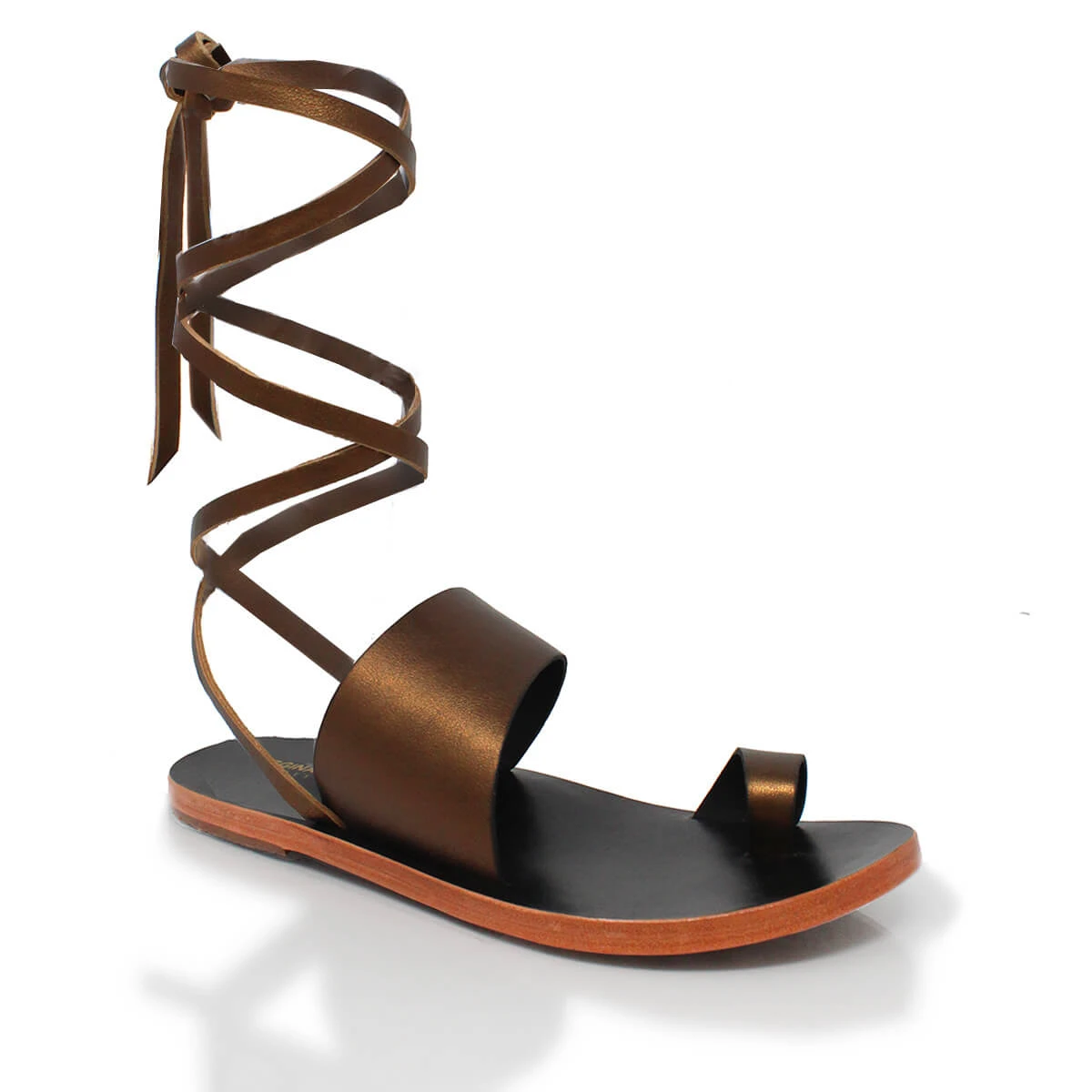 ASHA - Bronce Regina Romero Resort Zapato Sandalia De Piso Para Dama En Piel 4 ASHA - Bronce Regina Romero Resort Zapato Sandalia De Piso Para Dama En Piel - Imagen 2