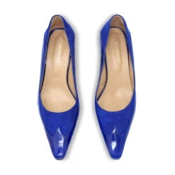 RICCARDI 60 - Azul Regina Romero Zapato Zapatilla Tacon Bajo Para Dama En Piel -Reginaromero Regina romero zapatilla pump Riccardi azul piel 2