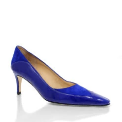 RICCARDI 60 - Azul Regina Romero Zapato Zapatilla Tacon Bajo Para Dama En Piel -Reginaromero Regina romero zapatilla pump Riccardi azul piel 3