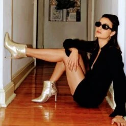 ANTONIA 75 - Oro Regina Romero Zapato Bota Botin Tacon Alto Para Dama En Piel 13 ANTONIA 75 - Oro Regina Romero Zapato Bota Botin Tacon Alto Para Dama En Piel -Reginaromero antoniooro 3