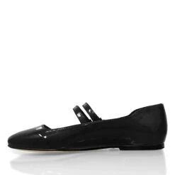 VIOLET - Charol Negro Regina Romero Zapato Flat Balerina De Piso Para Dama En Piel -Reginaromero balerinas violet negro regina romero izquierda