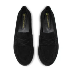 PENNY - Ante Negro Regina Romero Zapato Mocasin De Piso Para Dama En Piel -Reginaromero mocasines penny negro regina romero cenital