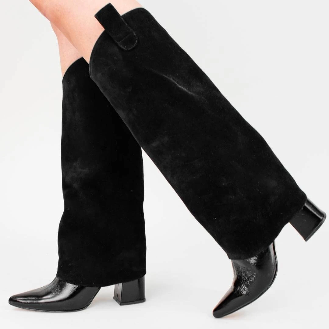 NADIA 75 - Negro Regina Romero Zapato Bota Larga Tacon Alto Para Dama En Piel 4 NADIA 75 - Negro Regina Romero Zapato Bota Larga Tacon Alto Para Dama En Piel - Imagen 2