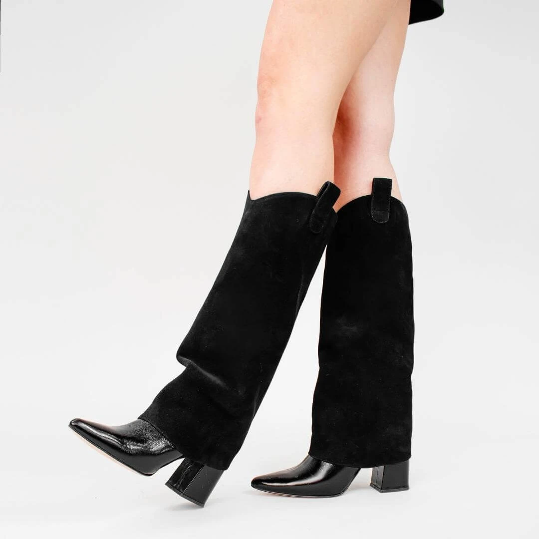 NADIA 75 - Negro Regina Romero Zapato Bota Larga Tacon Alto Para Dama En Piel 5 NADIA 75 - Negro Regina Romero Zapato Bota Larga Tacon Alto Para Dama En Piel - Imagen 3