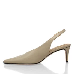 FENICIA 60 - Beige Regina Romero Zapato Zapatilla Tacon Bajo Para Dama En Piel -Reginaromero zapatillas fenicia beige regina romero izquierda