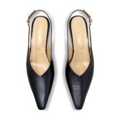 FENICIA 60 - Negro Regina Romero Zapato Zapatilla Tacon Bajo Para Dama En Piel -Reginaromero zapatillas fenicia negro regina romero cenital