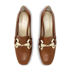 GRETA 40 - Miel Regina Romero Zapato Zapatilla Tacon Bajo Para Dama En Piel -Reginaromero zapatillas greta cafe regina romero cenital