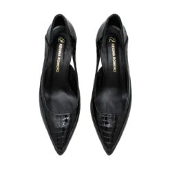 JOSEFINA 50 - Negro Regina Romero Zapato Zapatilla Tacon Bajo Para Dama En Piel -Reginaromero zapatillas josefina negro regina romero cenital