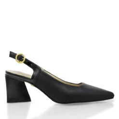 LARA 50 - Negro Regina Romero Zapato Zapatilla Tacon Bajo Para Dama En Piel