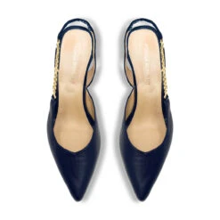 MEGAN 60 - Marino Regina Romero Zapato Sandalia Zapatilla Tacon Bajo Para Dama En Piel -Reginaromero zapatillas megan marino regina romero cenital