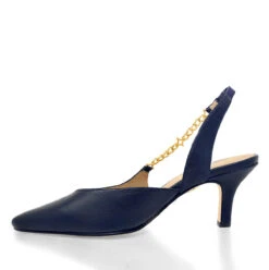 MEGAN 60 - Marino Regina Romero Zapato Sandalia Zapatilla Tacon Bajo Para Dama En Piel -Reginaromero zapatillas megan marino regina romero izquierda