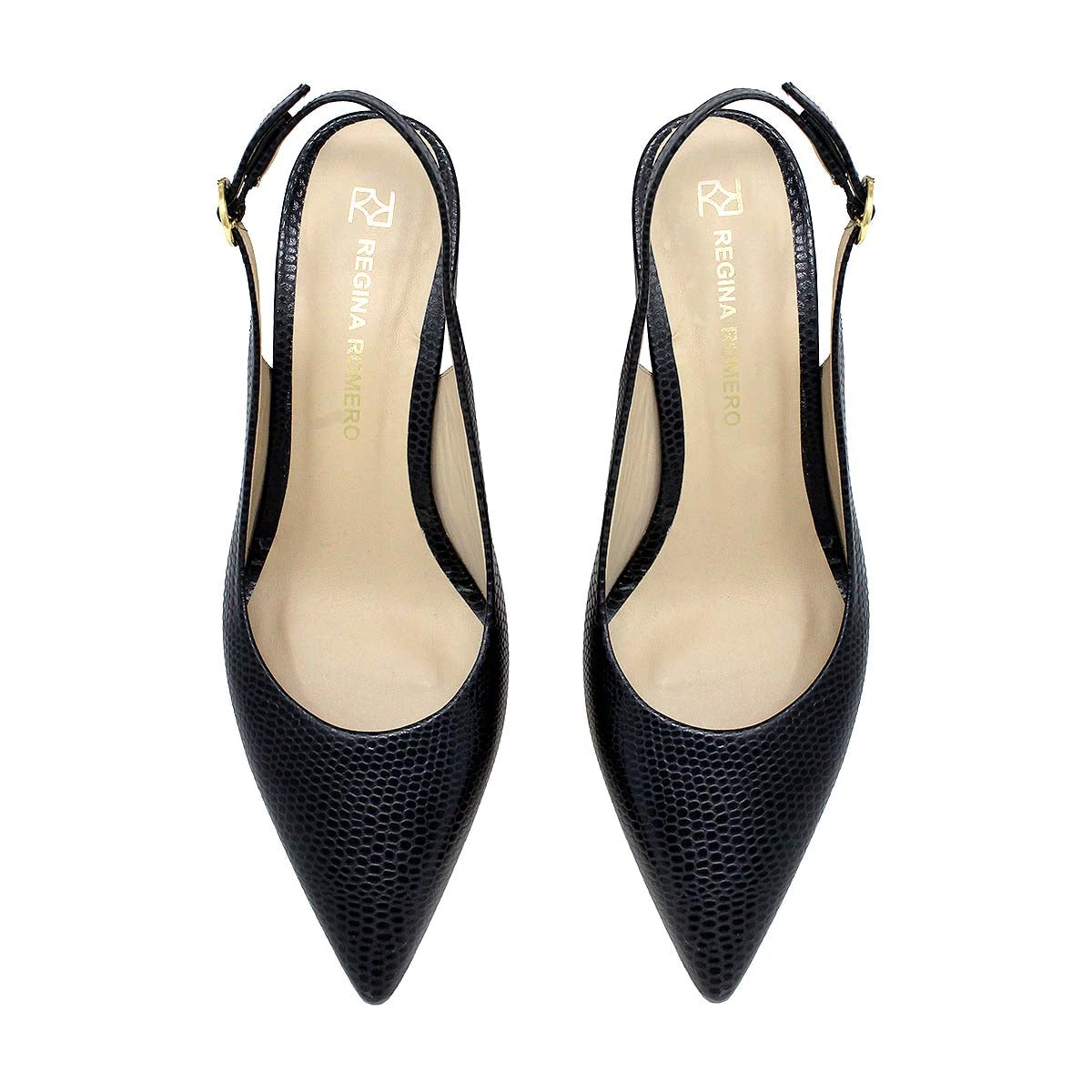 TANIA 50 - Lizard Negro Regina Romero Zapato Zapatilla Tacon Bajo Para Dama En Piel 10 TANIA 50 - Lizard Negro Regina Romero Zapato Zapatilla Tacon Bajo Para Dama En Piel - Imagen 8