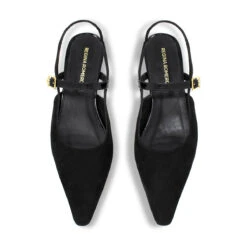 VANINA 30 - Negro Regina Romero Zapato Zapatilla Tacon Bajo Para Dama En Piel -Reginaromero zapatillas vanina negro regina romero cenital